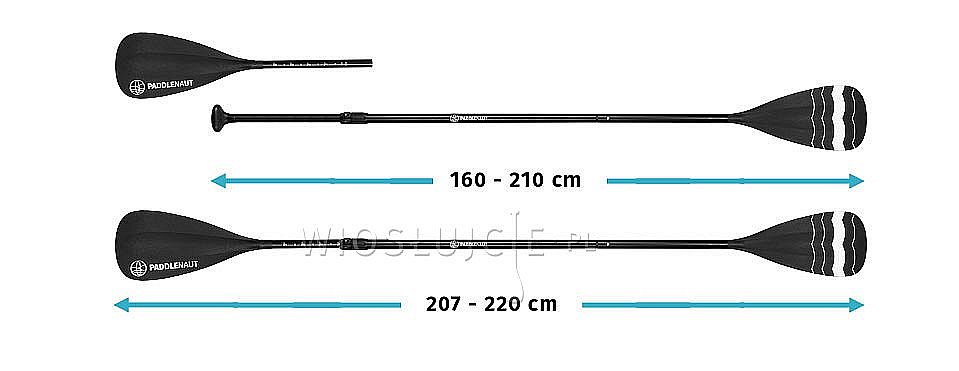 Wiosło PADDLENAUT Combo Basic 4-częściowe, regulowane do deski SUP i kajaka