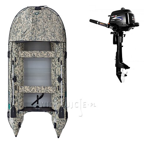 Ponton GLADIATOR ACTIVE C420AL Camo Digital - pompowana łódź z aluminiową podłogą