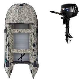Ponton GLADIATOR ACTIVE C420AL Camo Digital - pompowana łódź z aluminiową podłogą