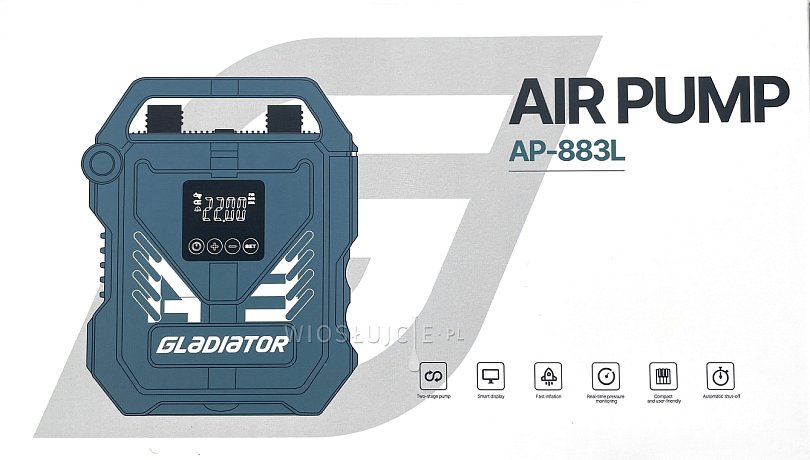 Pompka elektryczna GLADIATOR AP-883 12 V - maksymalne ciśnienie do 22 PSI