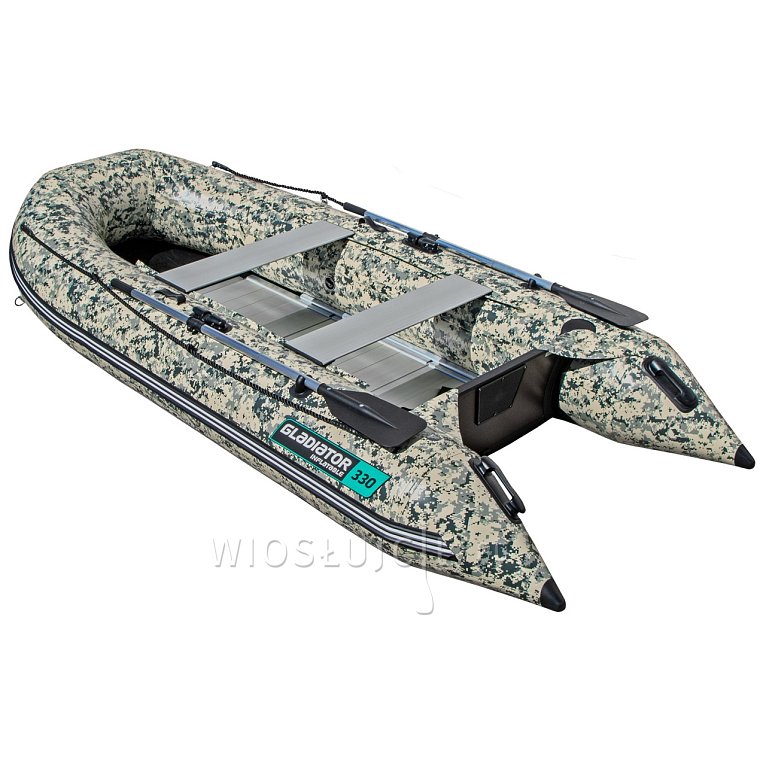 Ponton GLADIATOR CLASSIC B330AL camo - pompowana łódź z aluminiową podłogą