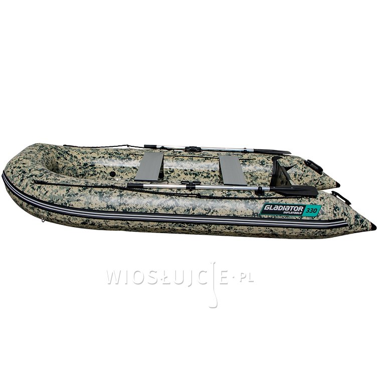 Ponton GLADIATOR CLASSIC B330AL camo - pompowana łódź z aluminiową podłogą