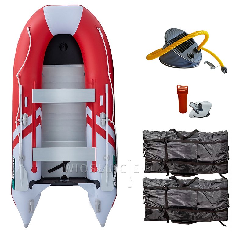Ponton GLADIATOR CLASSIC B330AL red white - pompowana łódź z aluminiową podłogą