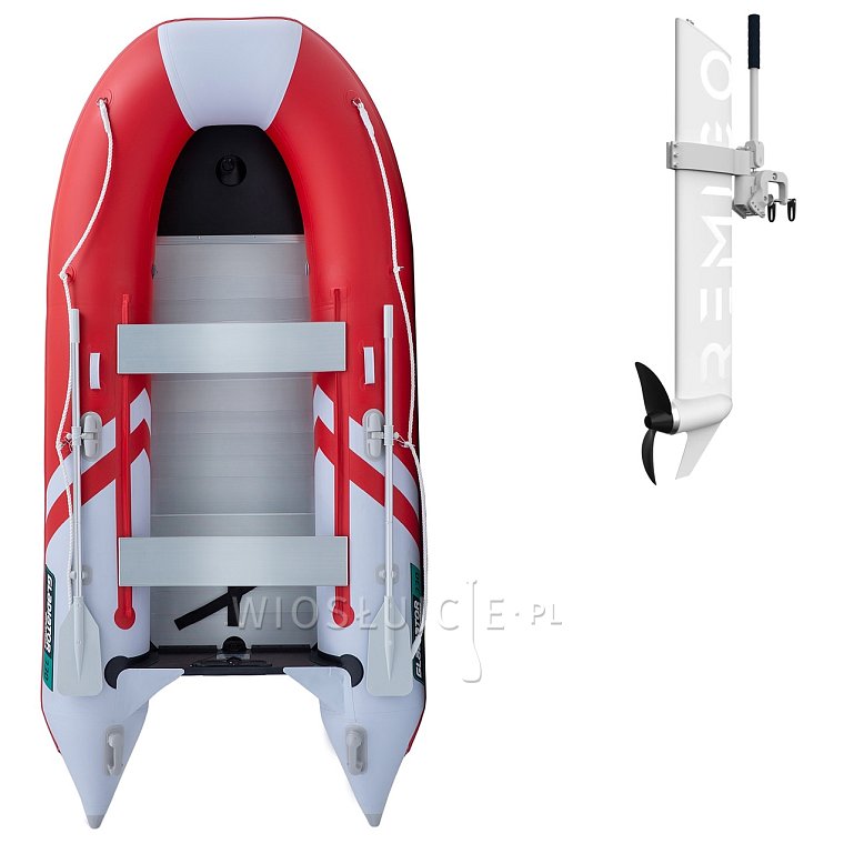 Ponton GLADIATOR CLASSIC B330AL red white - pompowana łódź z aluminiową podłogą
