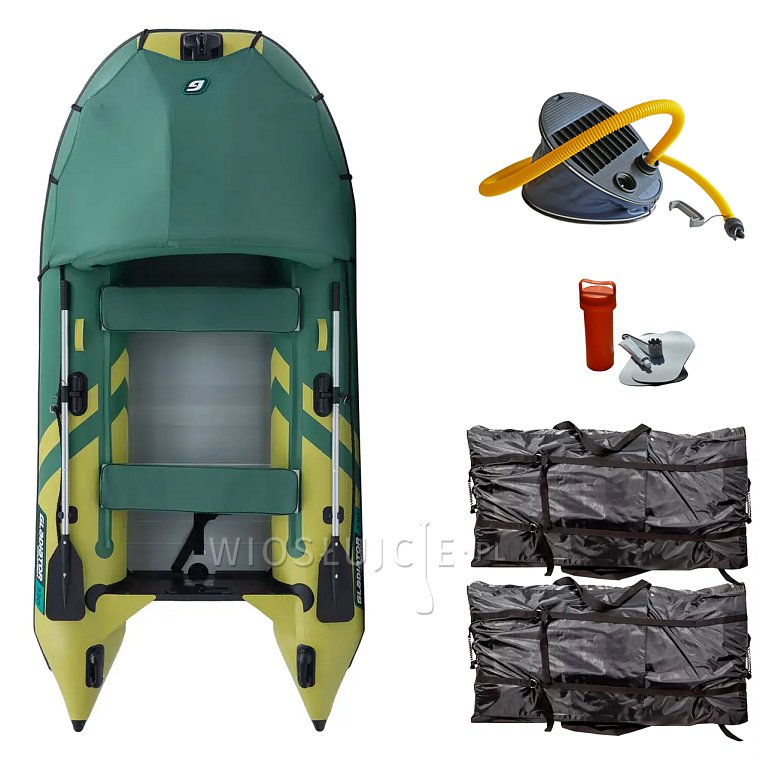 Ponton GLADIATOR ACTIVE C330AL red olive-yellow - pompowana łódź z aluminiową podłogą