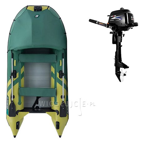 Ponton GLADIATOR ACTIVE C330AL Green-Yellow - pompowana łódź z aluminiową podłogą