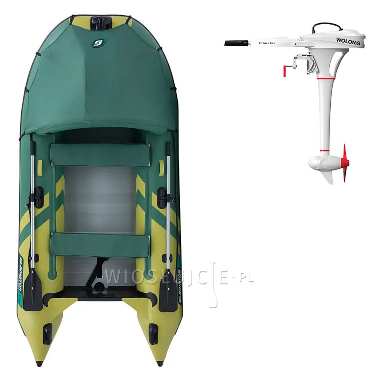 Ponton GLADIATOR ACTIVE C330AL red olive-yellow - pompowana łódź z aluminiową podłogą