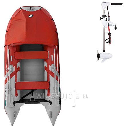 Ponton GLADIATOR ACTIVE C330AL Red-White - pompowana łódź z aluminiową podłogą