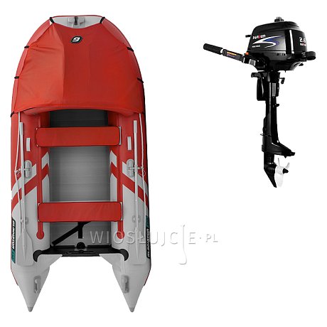 Ponton GLADIATOR ACTIVE C330AL Red-White - pompowana łódź z aluminiową podłogą