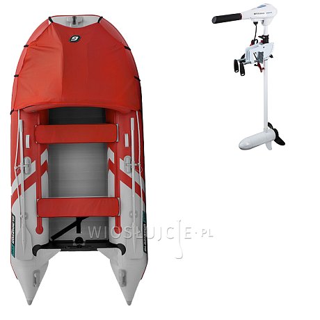 Ponton GLADIATOR ACTIVE C330AL Red-White - pompowana łódź z aluminiową podłogą