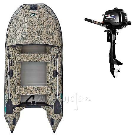 Ponton GLADIATOR ACTIVE C330AL Camo Digital - pompowana łódź z aluminiową podłogą