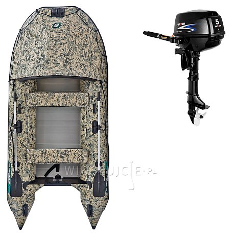 Ponton GLADIATOR ACTIVE C330AL Camo Digital - pompowana łódź z aluminiową podłogą