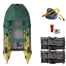 Ponton GLADIATOR ACTIVE C370AL Green-Yellow  - pompowana łódź z aluminiową podłogą