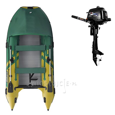Ponton GLADIATOR ACTIVE C370AL Green-Yellow  - pompowana łódź z aluminiową podłogą