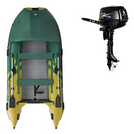 Ponton GLADIATOR ACTIVE C370AL Green-Yellow  - pompowana łódź z aluminiową podłogą