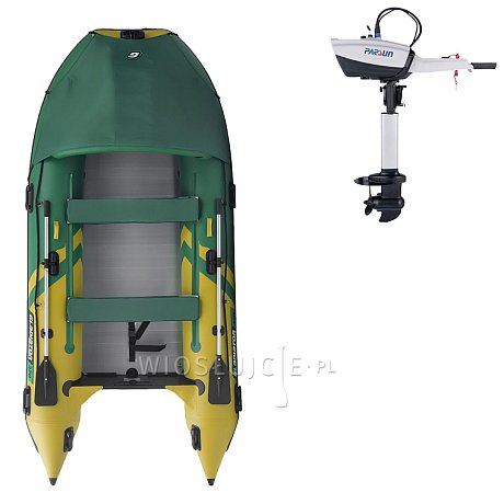 Ponton GLADIATOR ACTIVE C370AL Green-Yellow  - pompowana łódź z aluminiową podłogą