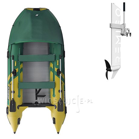 Ponton GLADIATOR ACTIVE C370AL Green-Yellow  - pompowana łódź z aluminiową podłogą