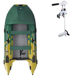 Ponton GLADIATOR ACTIVE C370AL Green-Yellow  - pompowana łódź z aluminiową podłogą