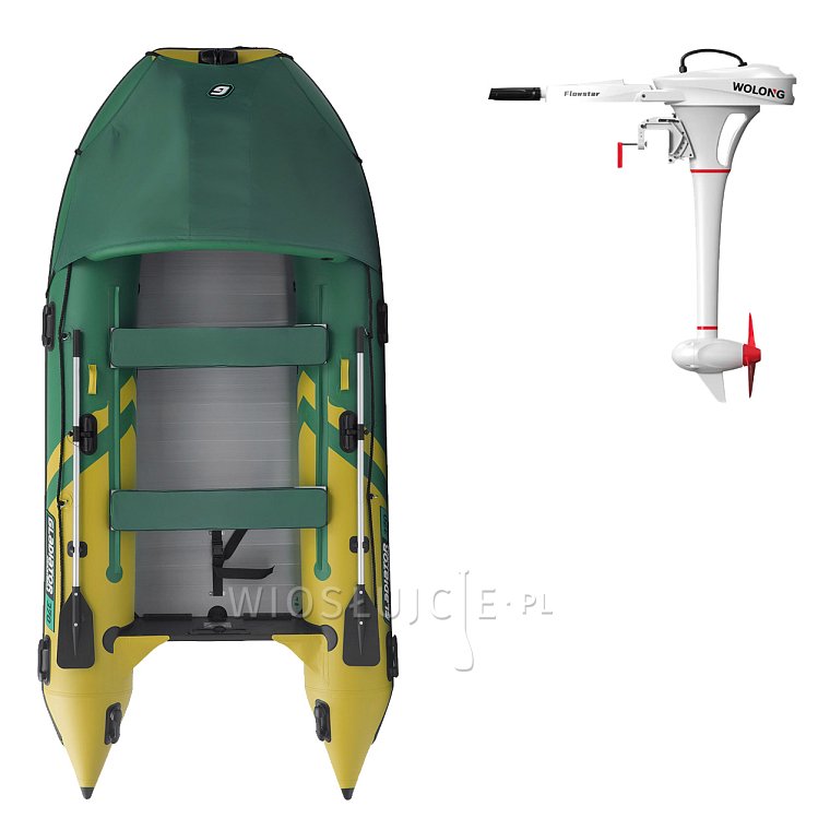 Ponton GLADIATOR ACTIVE C370AL Green-Yellow  - pompowana łódź z aluminiową podłogą