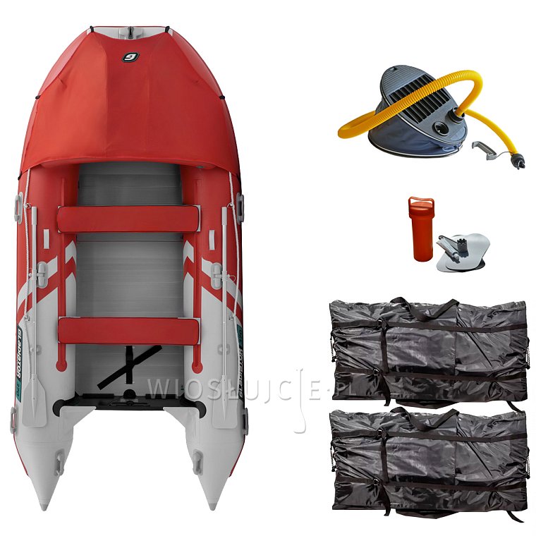 Ponton GLADIATOR ACTIVE C370AL orange Red-White - pompowana łódź z aluminiową podłogą