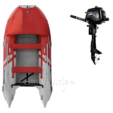 Ponton GLADIATOR ACTIVE C370AL Red-White - pompowana łódź z aluminiową podłogą