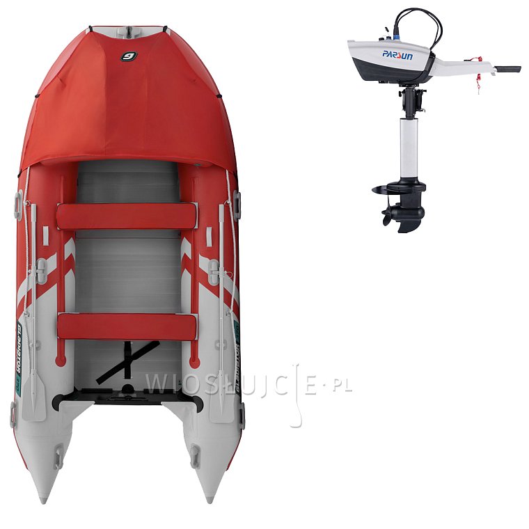Ponton GLADIATOR ACTIVE C370AL orange Red-White - pompowana łódź z aluminiową podłogą