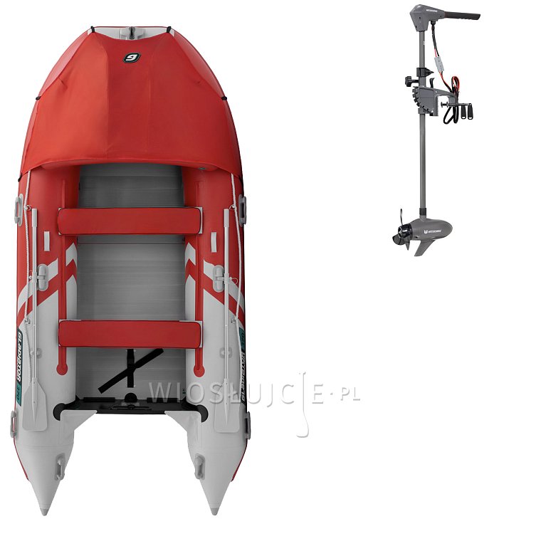 Ponton GLADIATOR ACTIVE C370AL orange Red-White - pompowana łódź z aluminiową podłogą