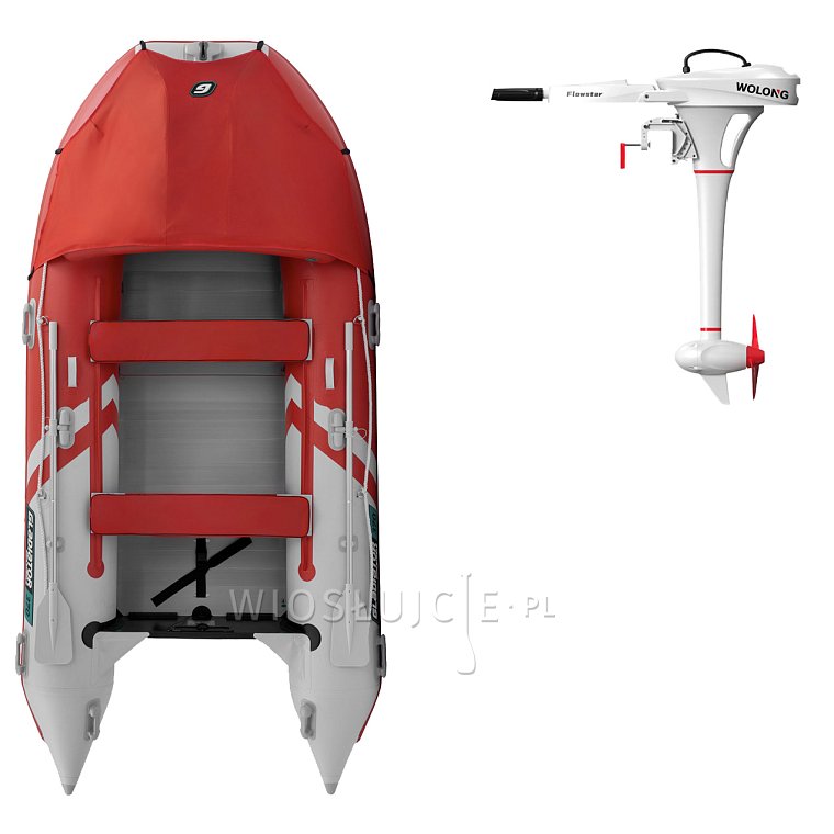 Ponton GLADIATOR ACTIVE C370AL orange Red-White - pompowana łódź z aluminiową podłogą