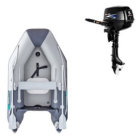 Ponton GLADIATOR AK260AD Light-Dark gray - pompowana łódź z pompowaną podłogą