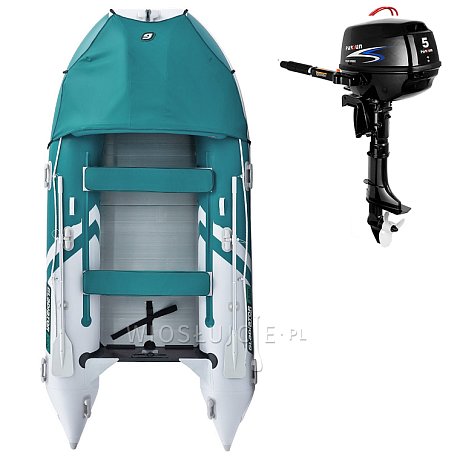 Ponton GLADIATOR ACTIVE C420AL Sea green/White - pompowana łódź z aluminiową podłogą
