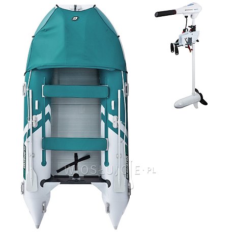 Ponton GLADIATOR ACTIVE C420AL Sea green/White - pompowana łódź z aluminiową podłogą