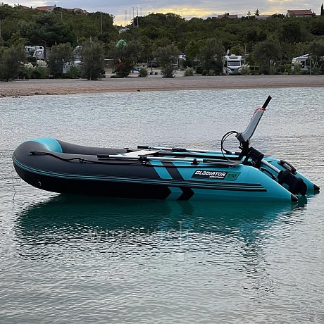 Ponton GLADIATOR CLASSIC B330AL black turquise - pompowana łódź z aluminiową podłogą