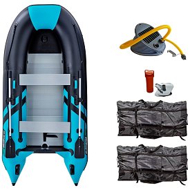 Ponton GLADIATOR CLASSIC B330AL black turquise - pompowana łódź z aluminiową podłogą
