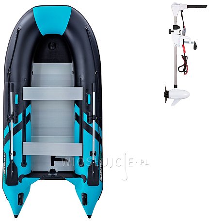 Ponton GLADIATOR CLASSIC B330AL black turquise - pompowana łódź z aluminiową podłogą