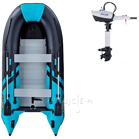 Ponton GLADIATOR CLASSIC B330AL black turquise - pompowana łódź z aluminiową podłogą
