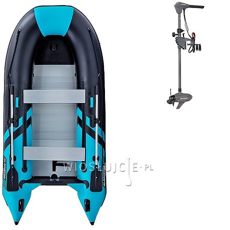 Ponton GLADIATOR CLASSIC B330AL black turquise - pompowana łódź z aluminiową podłogą