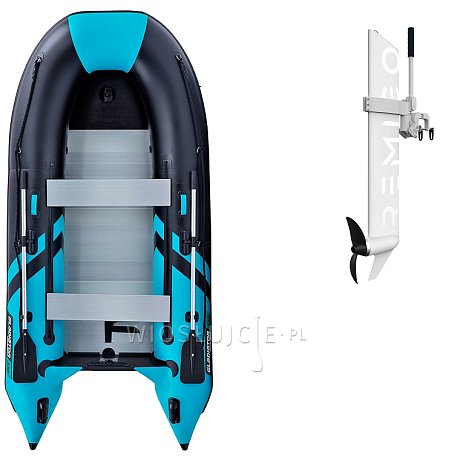 Ponton GLADIATOR CLASSIC B330AL black turquise - pompowana łódź z aluminiową podłogą