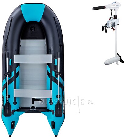 Ponton GLADIATOR CLASSIC B330AL black turquise - pompowana łódź z aluminiową podłogą
