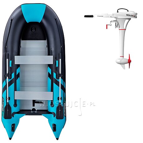Ponton GLADIATOR CLASSIC B330AL black turquise - pompowana łódź z aluminiową podłogą