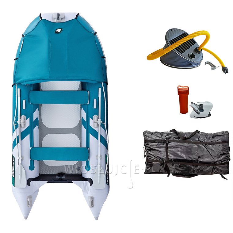 Ponton GLADIATOR ACTIVE C330AD black turquoise - pompowana łódź z pompowaną podłogą