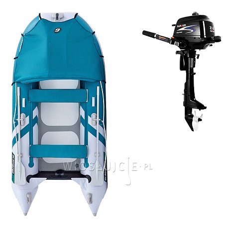 Ponton GLADIATOR ACTIVE C330AD Sea green-White - pompowana łódź z pompowaną podłogą