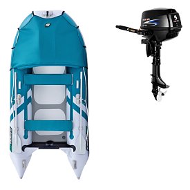 Ponton GLADIATOR ACTIVE C330AD Sea green-White - pompowana łódź z pompowaną podłogą