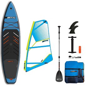 Zestaw WindSUP STX Hybrid Tourer 11' TEAL/ORANGE + pędnik STX PowerKid - wszechstronny komplet do pływania SUP i nauki windsurfing