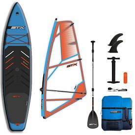 Zestaw WindSUP STX Hybrid Tourer 11' TEAL/ORANGE + pędnik STX PowerKid - wszechstronny komplet do pływania SUP i nauki windsurfing
