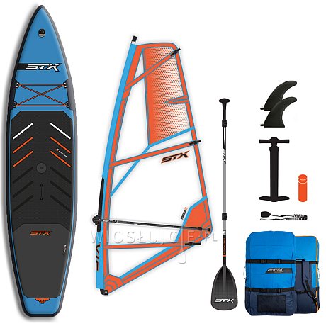 Zestaw WindSUP STX Hybrid Tourer 11' TEAL/ORANGE + pędnik STX PowerKid - wszechstronny komplet do pływania SUP i nauki windsurfing