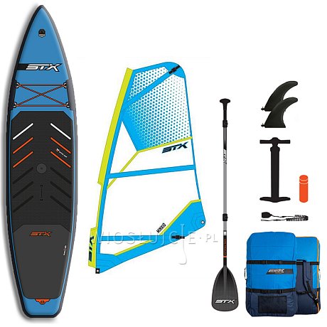 Zestaw WindSUP STX Hybrid Tourer 11' TEAL/ORANGE + pędnik STX PowerKid - wszechstronny komplet do pływania SUP i nauki windsurfing
