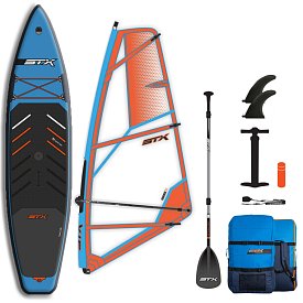 Zestaw WindSUP STX Hybrid Tourer 11' TEAL/ORANGE + pędnik STX PowerKid - wszechstronny komplet do pływania SUP i nauki windsurfing